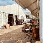 antique market in France white tent