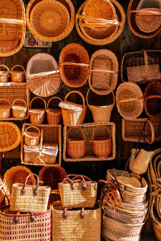 baskets sold at a market