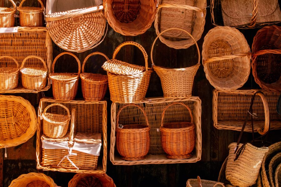 baskets sold at a market