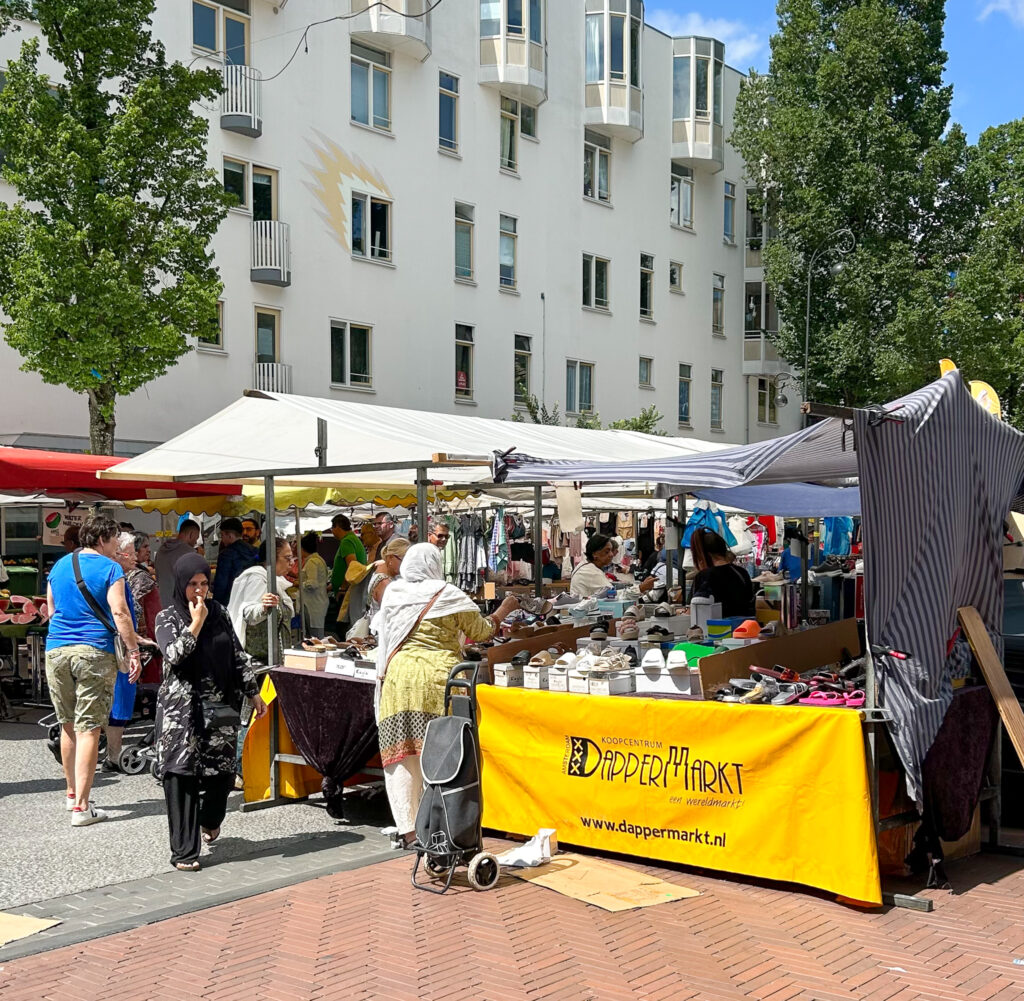 Dappermarkt market in East Amsterdam