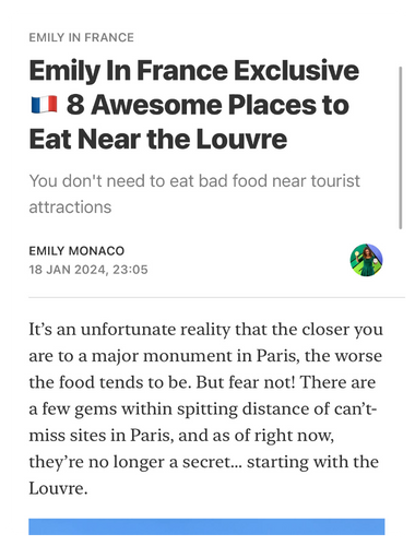 Emily in France newsletter