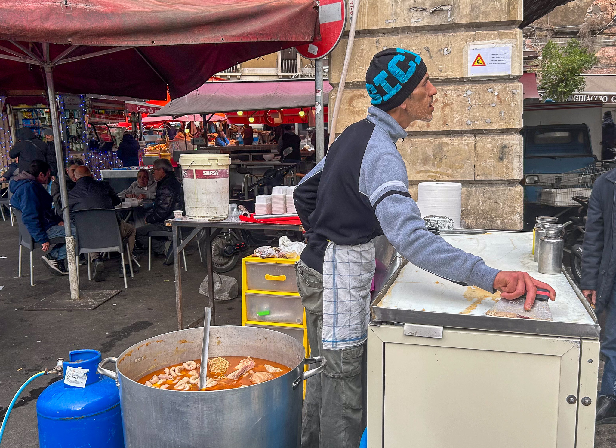 Tripe at the fish market in Catania